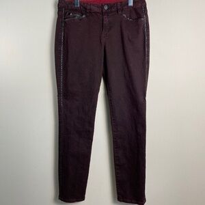 William Rast Women's Deep Burgundy-Plum Skinny‎ Jeans Stretch Size 30